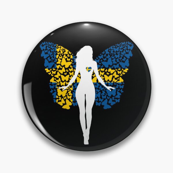 Item preview, Swedish Girl Sweden Flag Roots Pride Butterfly designed and sold by ZNOVANNA.