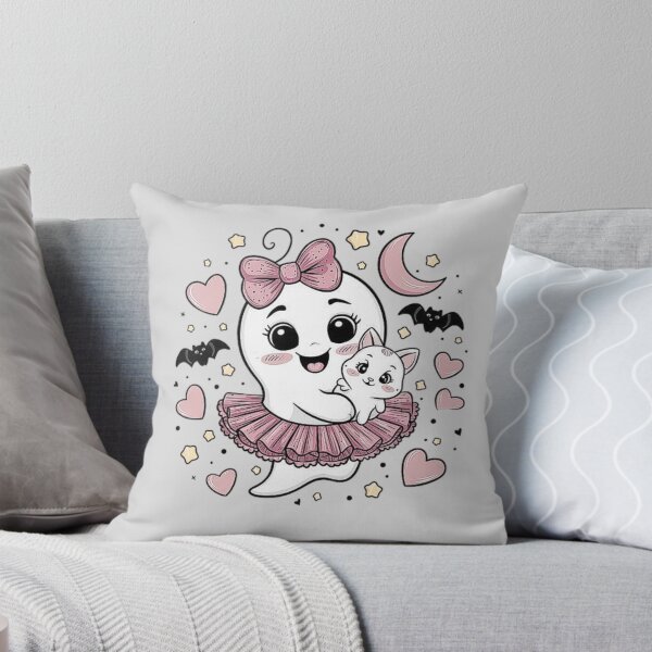 Item preview, Adorable Ghost and Cat Illustration – Kawaii Ghost Art designed and sold by love3617.