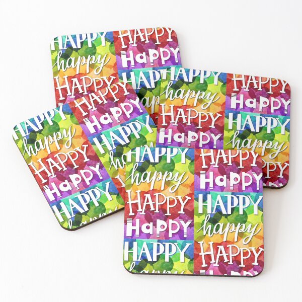 Item preview, Happy, Happy, Happy -colourful pattern  designed and sold by PP-Patterns.