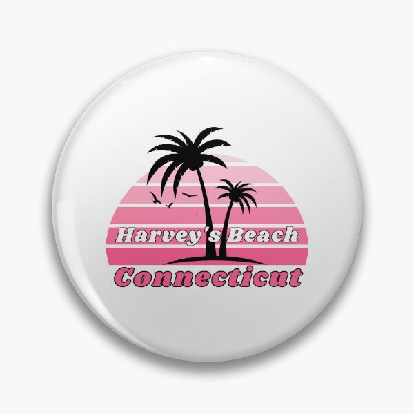 Item preview, Retro Cool Harvey's Beach Connecticut Palm Tree at Sunset designed and sold by karmdaf.