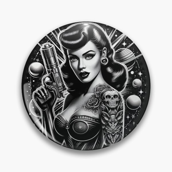 Item preview, Retro SciFi girl designed and sold by PulpVintage.