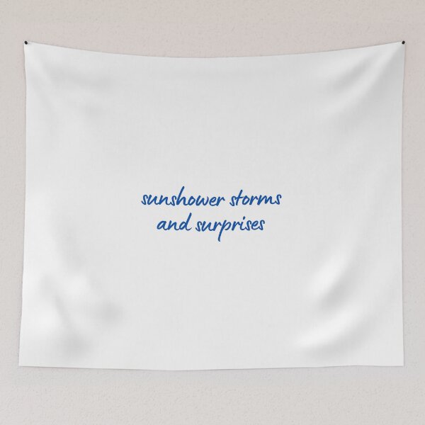 Item preview, Sunshower Storms and Surprises Blue Writing designed and sold by MintMochaMatcha.