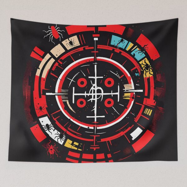 Artikelvorschau, Mutige rote und schwarze abstrakte Mandala-Kunst entworfen und verkauft von MandalasShops.