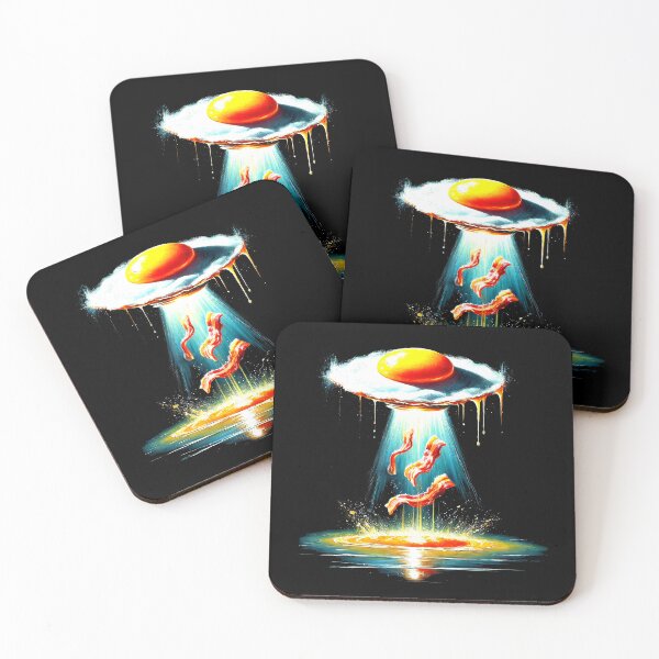 Item preview, Alien Fried Egg Beaming Bacon UFO Funny Design for Home and Professional Chefs designed and sold by Tabu Touch.
