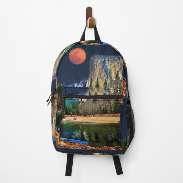 Item preview, Yosemite. Valley River Mountain Reflection Under Harvest Moon designed and sold by Yogibear & Rachelle .