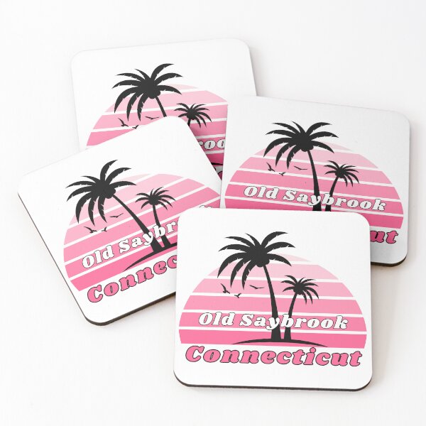 Item preview, Retro Cool Old Saybrook Beach Connecticut Palm Tree at Sunset designed and sold by karmdaf.