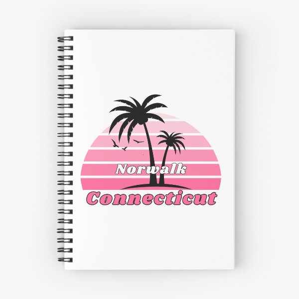 Item preview, Retro Cool Norwalk Beach Connecticut Palm Tree at Sunset designed and sold by karmdaf.