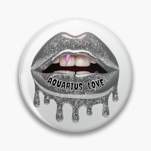 Item preview, AQUARIUS SEASON STICKER ZODIAC SILVER GLITTER LIPS designed and sold by Arts4U.