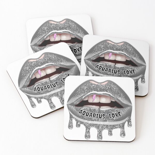 Item preview, AQUARIUS SEASON STICKER ZODIAC SILVER GLITTER LIPS designed and sold by Arts4U.
