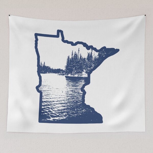 Item preview, Minnesota State Map with Lake View designed and sold by ArtNoveltee.