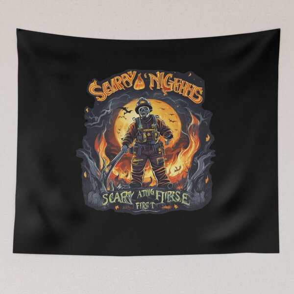 Item preview, Scary firefighter, Halloween firefighter, designed and sold by CottonWonders.