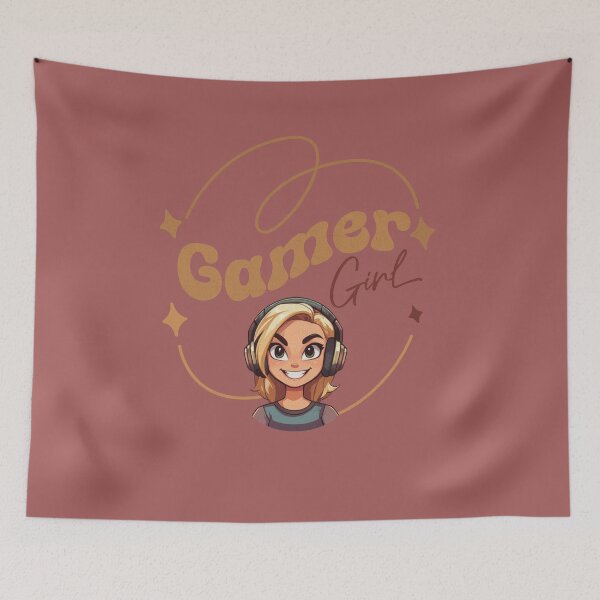 Item preview, Blonde cartoon Gamer Girl lettering mint color designed and sold by · GAMING SOUL ·.