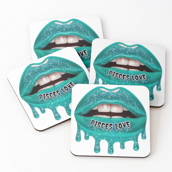 Item preview, PISCES SEASON STICKER BLUE GREEN GLITTER LIPS designed and sold by Arts4U.