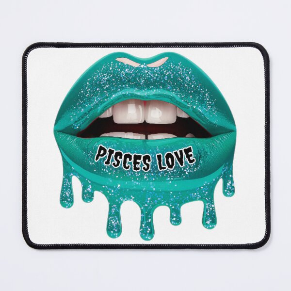 Item preview, PISCES SEASON STICKER BLUE GREEN GLITTER LIPS designed and sold by Arts4U.