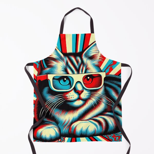 Item preview, Retro Cat with 3D Glasses designed and sold by Vitalka-uk.