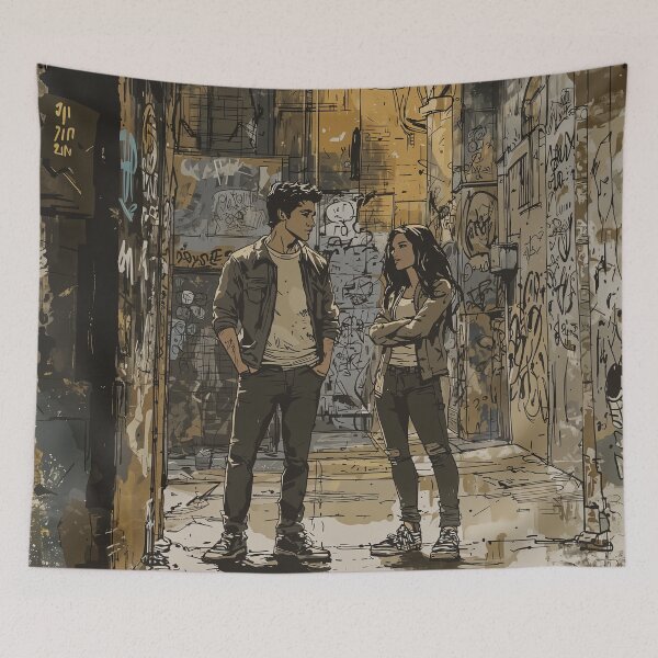 Item preview, Urban Grit: Defiant Duo in the Alleyway designed and sold by oanaunciuleanu.