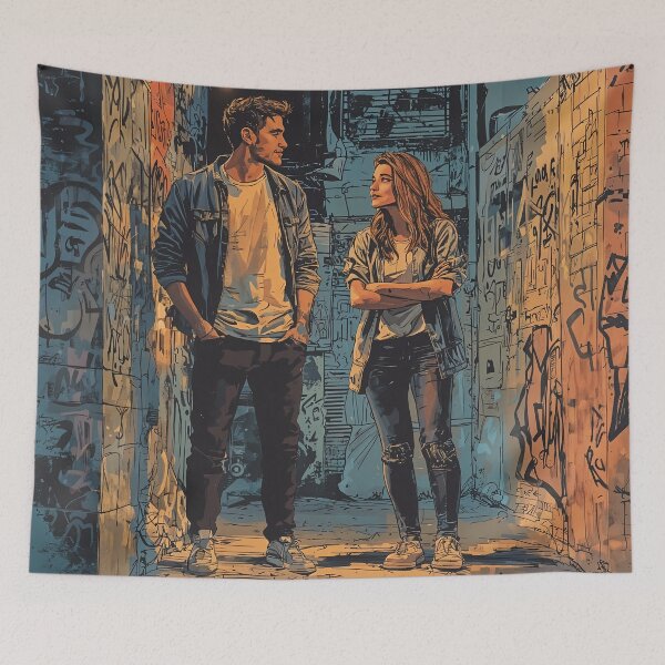 Item preview, Urban Grit: Defiant Duo in the Alleyway designed and sold by oanaunciuleanu.