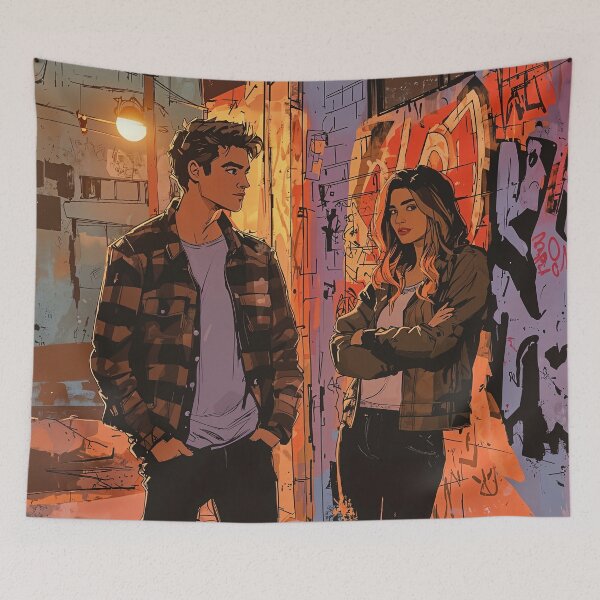 Item preview, Urban Grit: Defiant Duo in the Alleyway designed and sold by oanaunciuleanu.