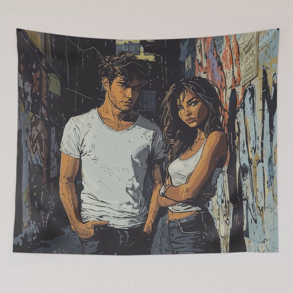 Item preview, Urban Grit: Defiant Duo in the Alleyway designed and sold by oanaunciuleanu.