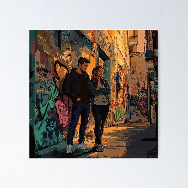 Item preview, Urban Grit: Defiant Duo in the Alleyway designed and sold by oanaunciuleanu.