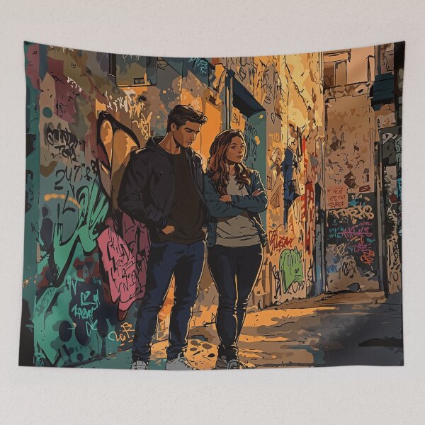 Item preview, Urban Grit: Defiant Duo in the Alleyway designed and sold by oanaunciuleanu.