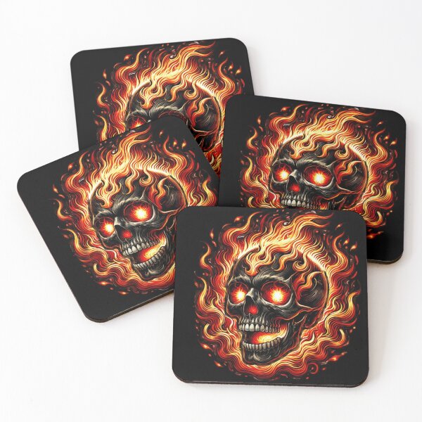 Item preview, Flaming Skull with Red Eyes  designed and sold by LaNadaYFundante.