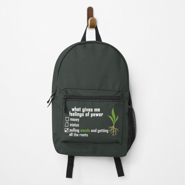 Item preview, what gives me feelings of power: pulling weeds and getting all the roots with a colored plant-root design in white designed and sold by EmeraldeaArt.