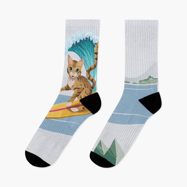 Aperçu de l'œuvre Chat surfant créée et vendue par 79Graphics.