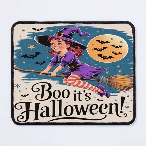 Item preview, Boo! It’s Halloween - Spooky Witch Flying Under the Full Moon designed and sold by Tekumart.