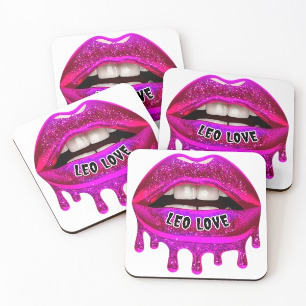 Item preview, LEO SEASON STICKER ZODIAC HOT PINK GLITTER LIPS designed and sold by Arts4U.