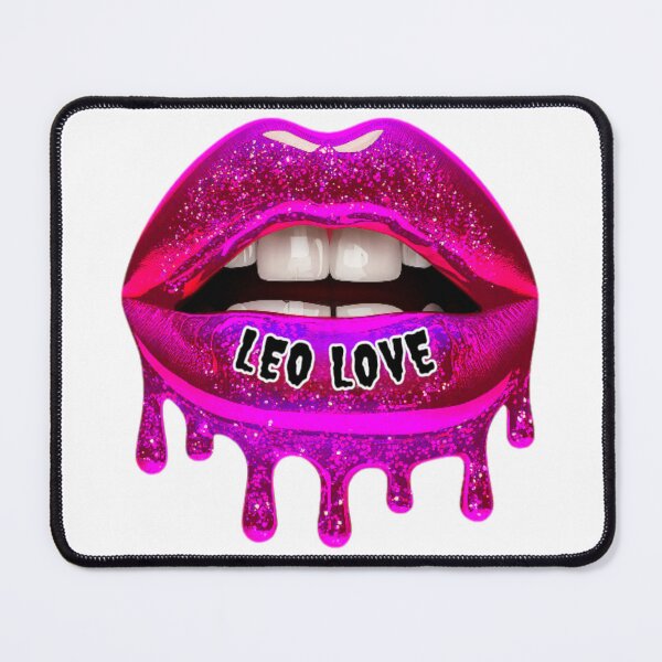 Item preview, LEO SEASON STICKER ZODIAC HOT PINK GLITTER LIPS designed and sold by Arts4U.