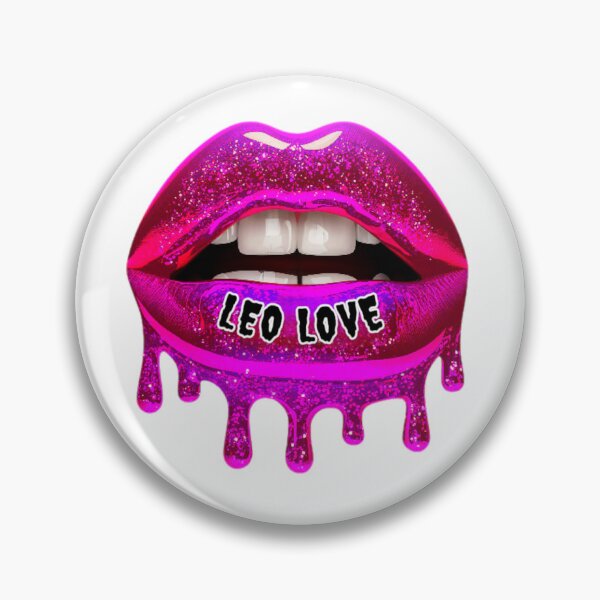 Item preview, LEO SEASON STICKER ZODIAC HOT PINK GLITTER LIPS designed and sold by Arts4U.
