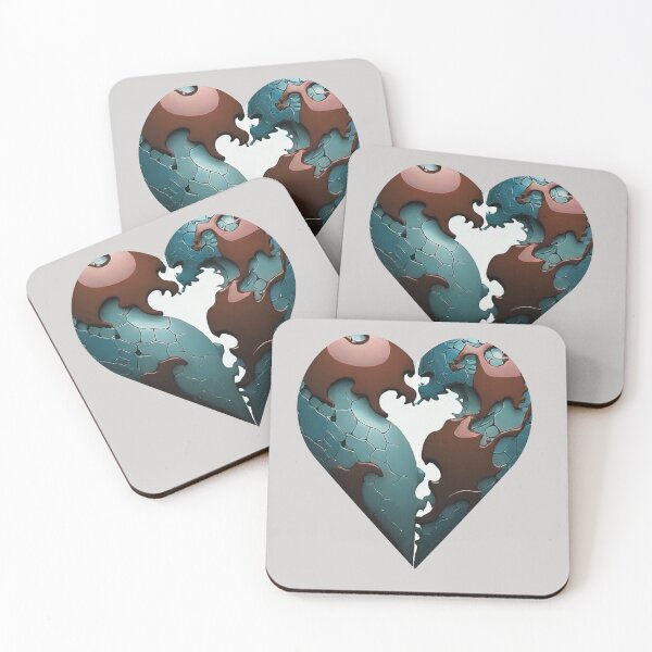 Item preview, BLUE AND BROWN ABSTRACT HEART DESIGN designed and sold by asudesign.