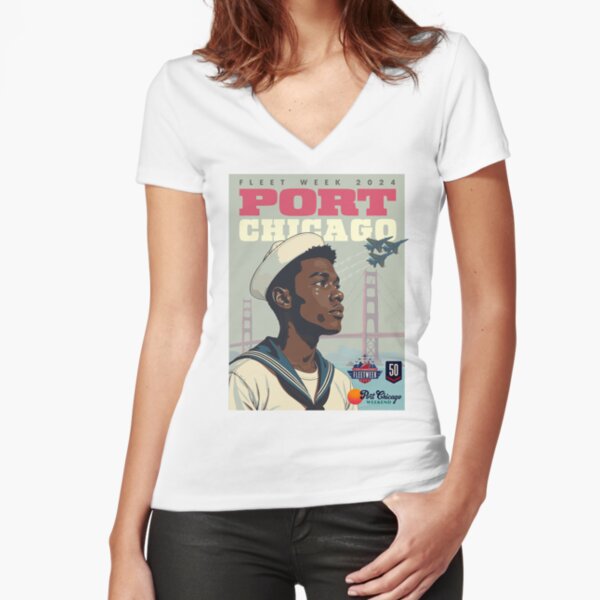 Port Chicago Fleet Week 2024 Fitted V-Neck T-Shirt
