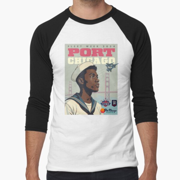 Port Chicago Fleet Week 2024 Baseball ¾ Sleeve T-Shirt