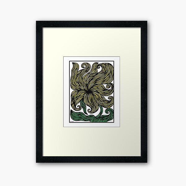 Golden Bloom Framed Art Print