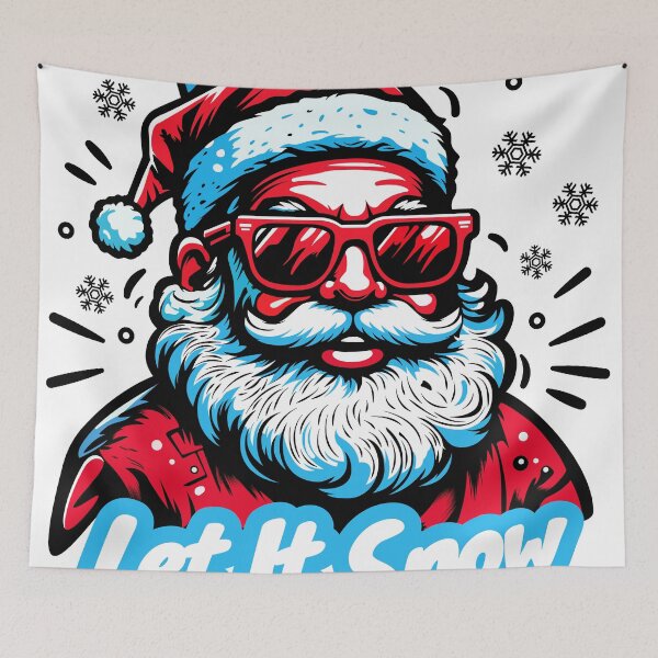 Item preview, Let It Snow - Santa and Snowflakes Christmas Art designed and sold by thepixfactory.