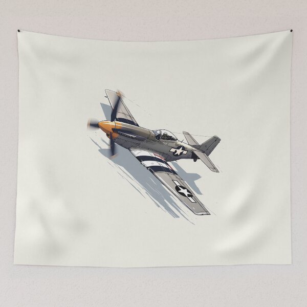 Item preview, Minimalist P-51 Mustang: Iconic WWII Fighter Silhouette designed and sold by Windy-market.
