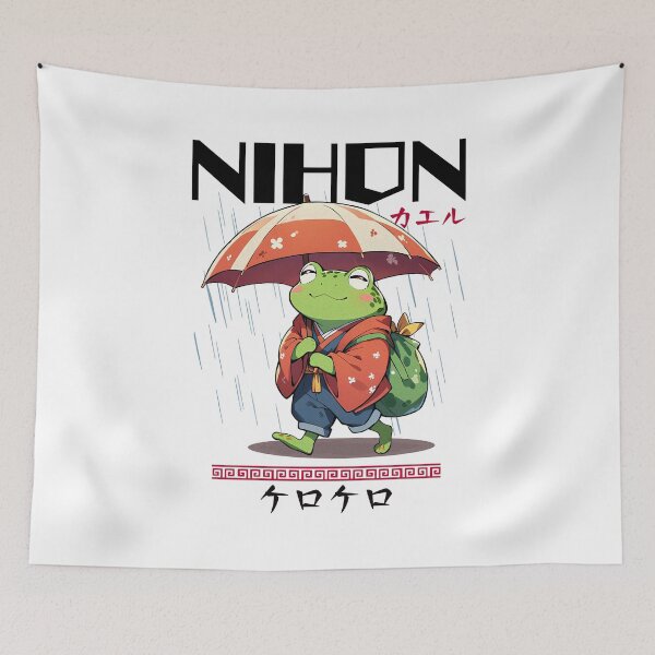 Item preview, Happy Frog Walking On Rain designed and sold by Musashi1996Art.