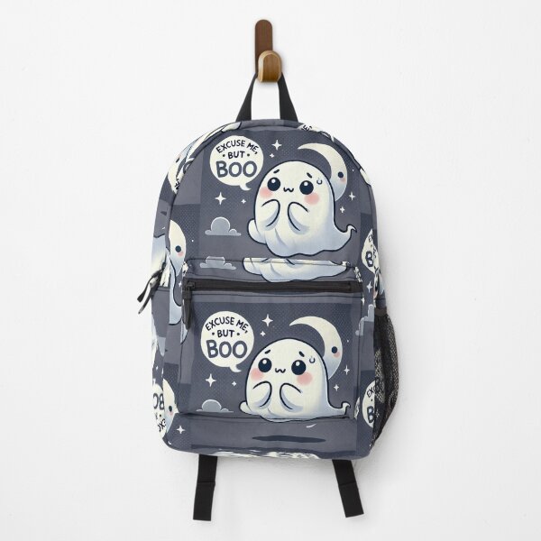 Item preview, Excuse me, but boo friendly ghost spooky cute kawaii chibi designed and sold by headlessdreamer.