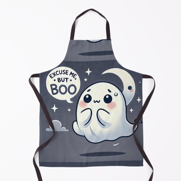 Item preview, Excuse me, but boo friendly ghost spooky cute kawaii chibi designed and sold by headlessdreamer.