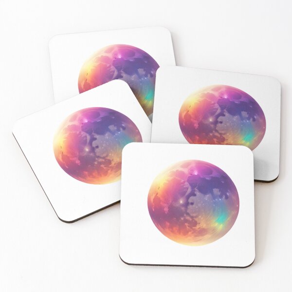 Item preview, GLOWING RAINBOW MOON STICKER  designed and sold by Arts4U.