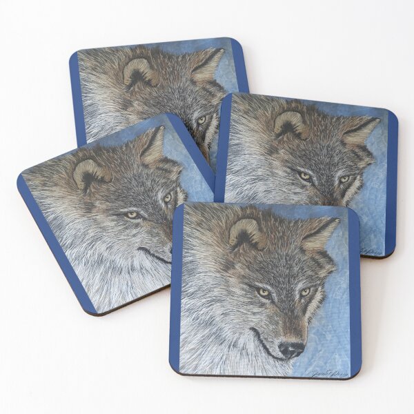 Item preview, Wolf painting, wolf shirt, wolf sticker, original art designed and sold by Janetlousart.