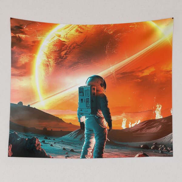 Item preview, Cosmic Wanderer: Saturn's Fiery Horizon designed and sold by Exodoi.