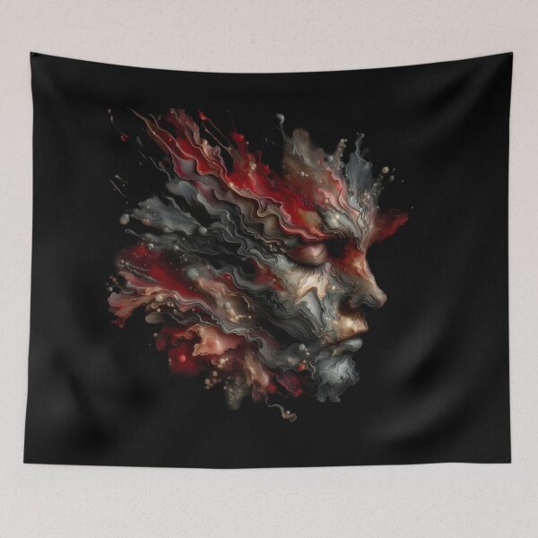 Item preview,  Abstract Human Face in Fiery Waves designed and sold by pumsquare.