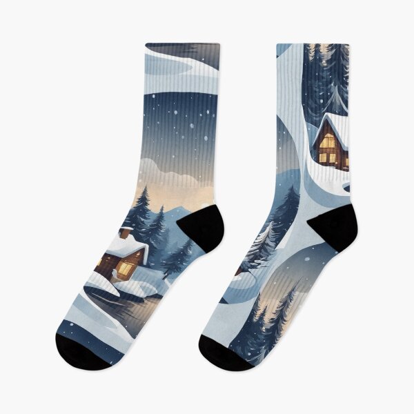 Item preview, Enchanting Christmas Snow Landscape Illustration designed and sold by hjian8219.