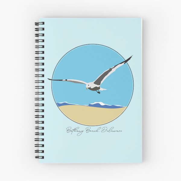 Item preview, Bethany Beach, Delaware Island National Seashore Sea Gull Flying Over Beach with Waves Design designed and sold by laughingwillows.