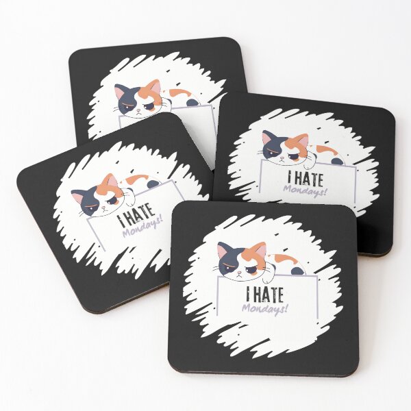 Item preview, I Hate Mondays Funny Cute Disgruntled Cat  designed and sold by vwagenet.