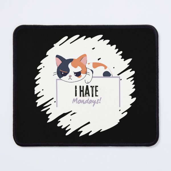 Item preview, I Hate Mondays Funny Cute Disgruntled Cat designed and sold by vwagenet.