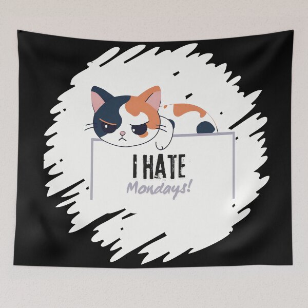 Item preview, I Hate Mondays Funny Cute Disgruntled Cat  designed and sold by vwagenet.